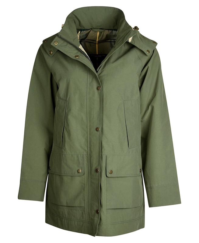 Women's Barbour Clary Waterproof Jackets Green | TQNYDU-392