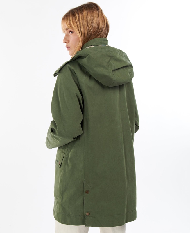 Women's Barbour Clary Waterproof Jackets Green | TQNYDU-392