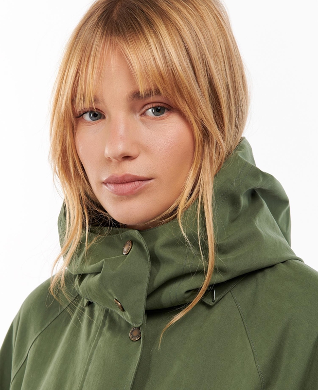 Women's Barbour Clary Waterproof Jackets Green | TQNYDU-392