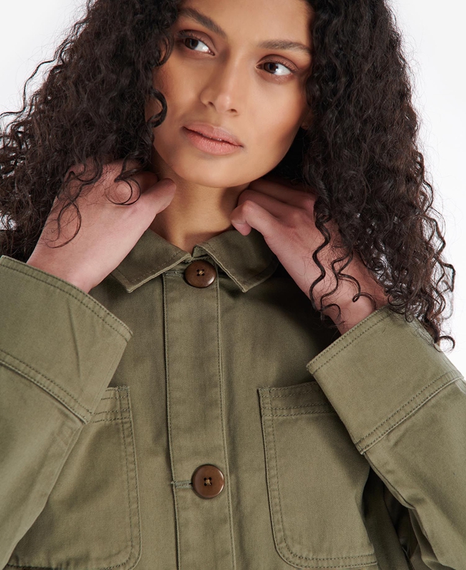 Women's Barbour Coltsfoot Casual Jackets Olive | CGLWMT-238