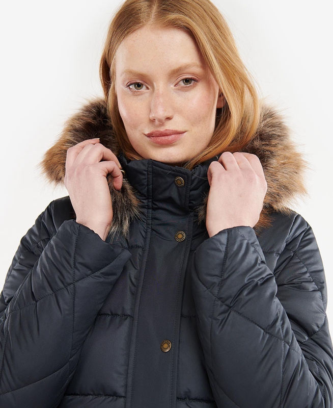 Women's Barbour Daffodil Quilted Jackets Navy | MLQVPT-839