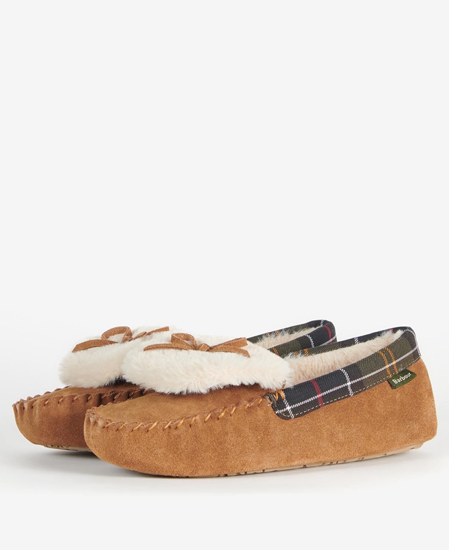 Women's Barbour Darcie Slippers Beige | KVRPJN-086