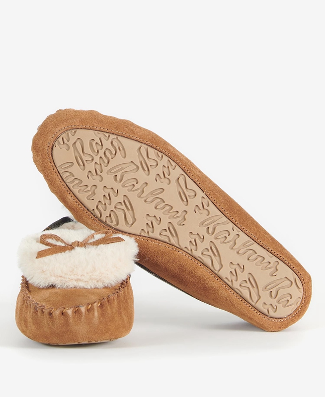 Women's Barbour Darcie Slippers Beige | KVRPJN-086