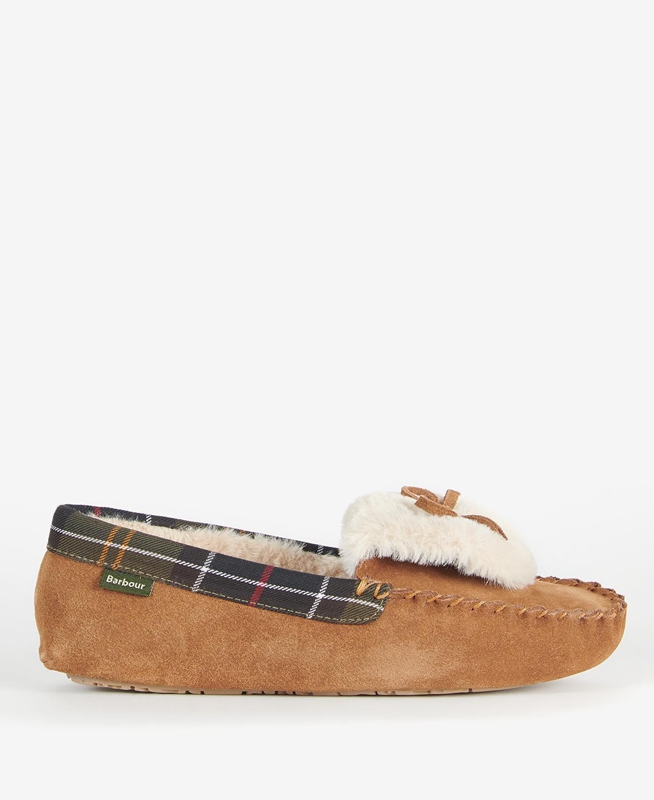 Women\'s Barbour Darcie Slippers Beige | KVRPJN-086