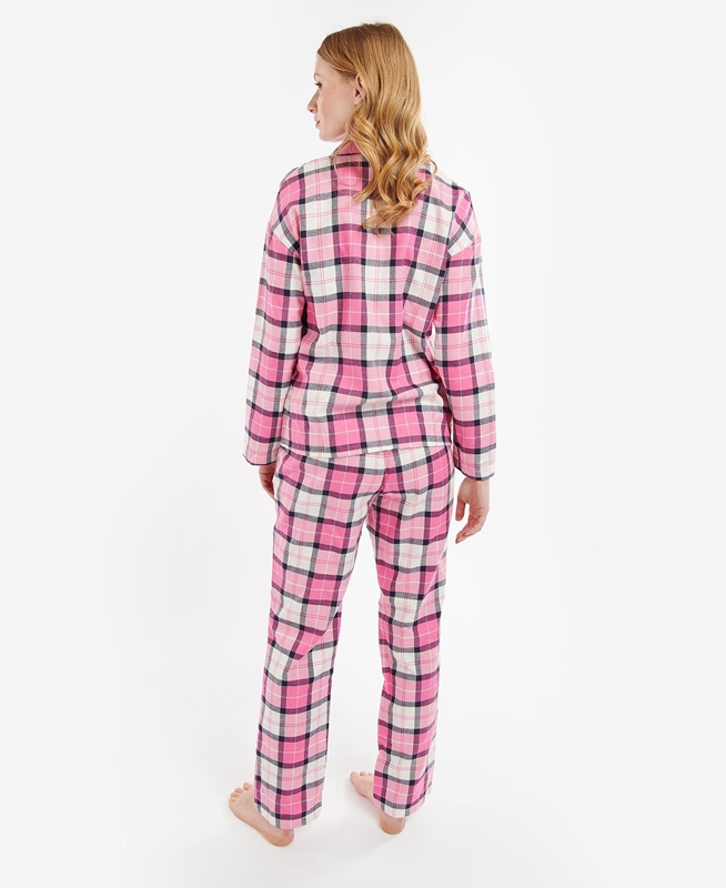 Women's Barbour Ellery PJ Set Nightwear Pink | JBQUEF-392