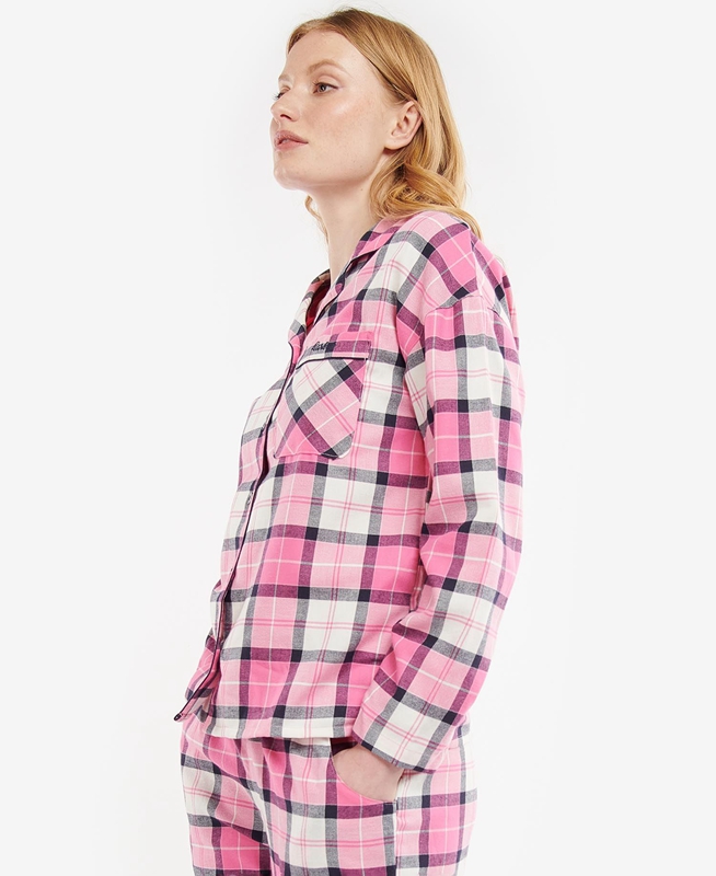 Women's Barbour Ellery PJ Set Nightwear Pink | JBQUEF-392