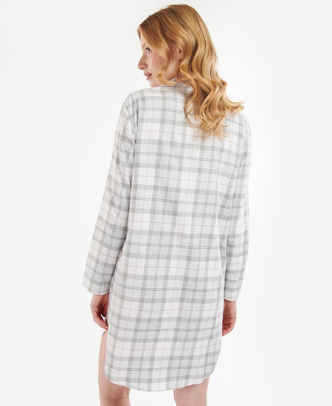 Women's Barbour Etta Nightshirt Nightwear Grey | VJSBIK-793