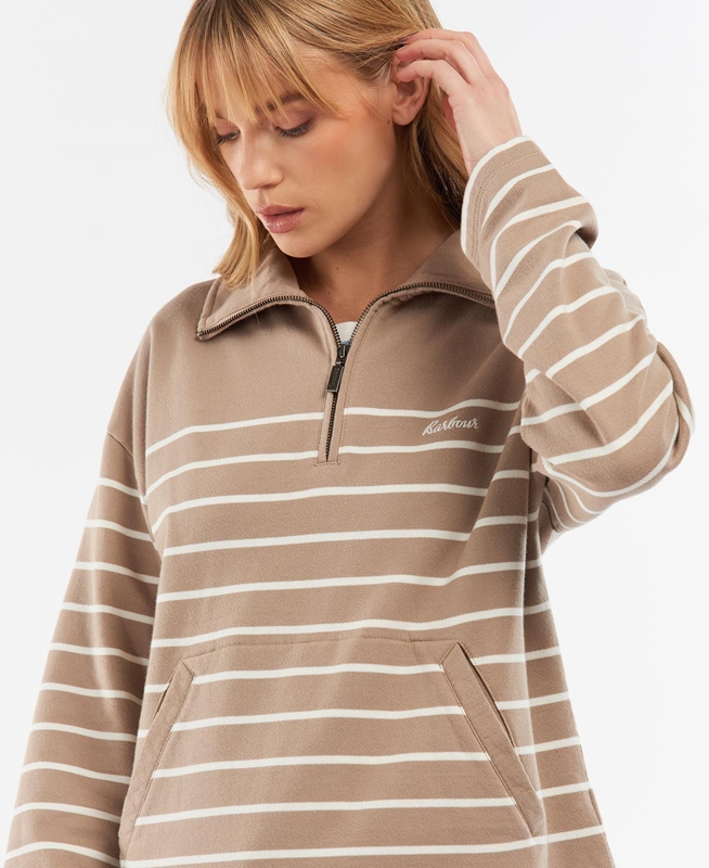 Women's Barbour Explorer Ember Sweatshirts Beige | WCKXSV-598