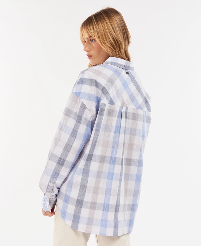 Women's Barbour Explorer Lara Shirts Blue | QGNOUT-675