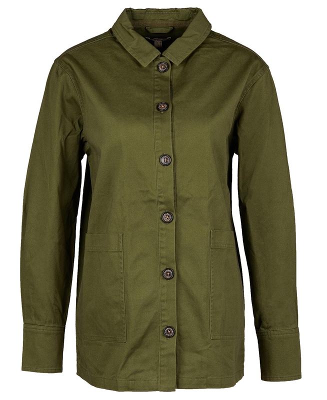 Women's Barbour Explorer Marley Overshirt Shirts Olive | XPRGNA-560