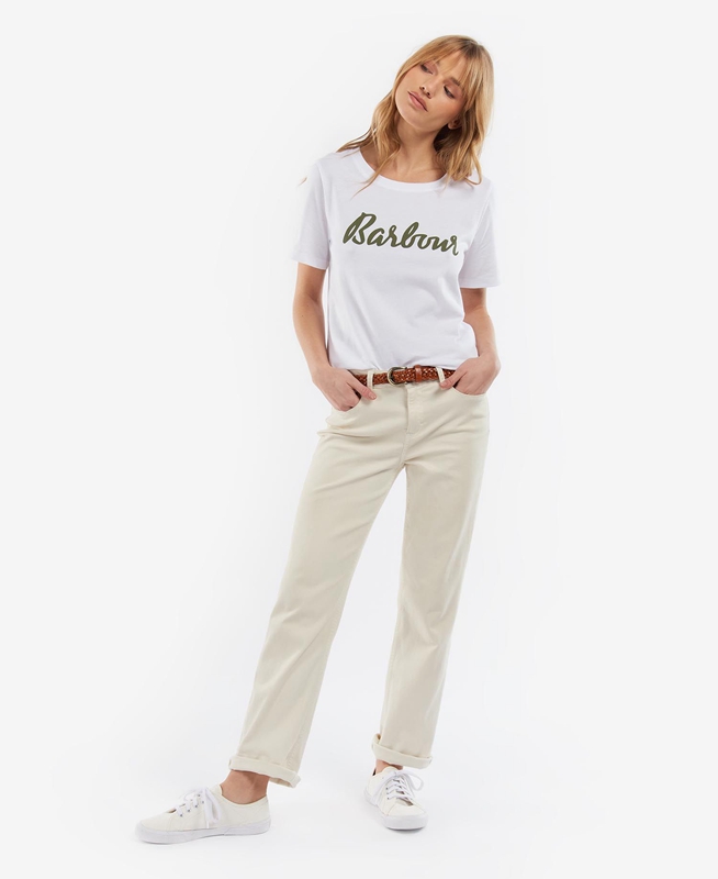 Women's Barbour Explorer Marley T Shirts White | UJDFMQ-471