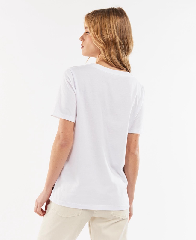 Women's Barbour Explorer Marley T Shirts White | UJDFMQ-471