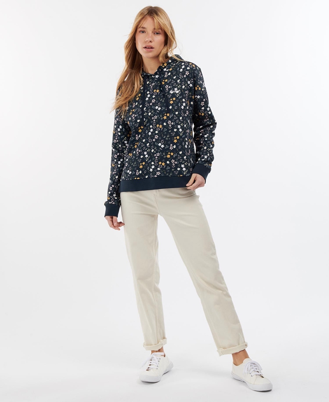 Women's Barbour Ferryside Sweatshirts Navy | KDRYUB-986