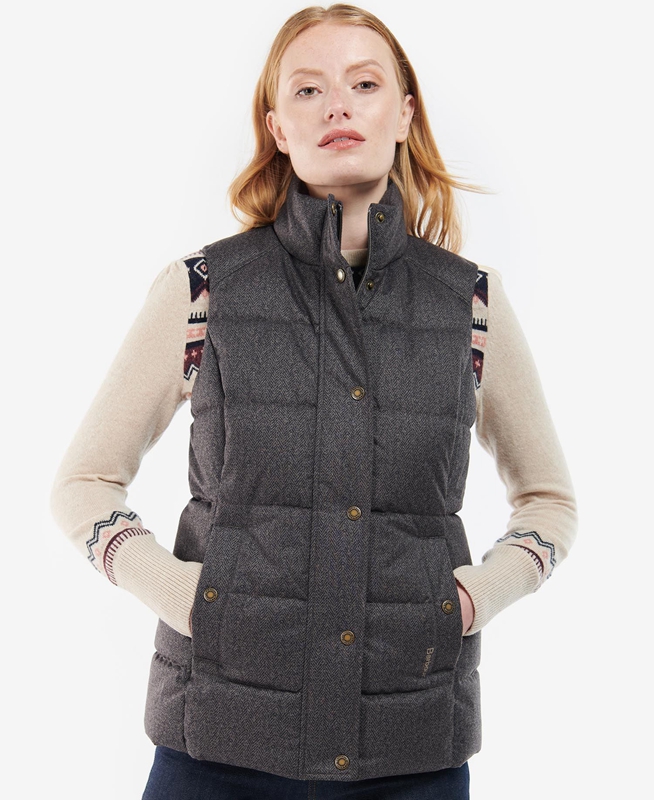 Women\'s Barbour Foxglove Vest Grey | EQHKWA-816