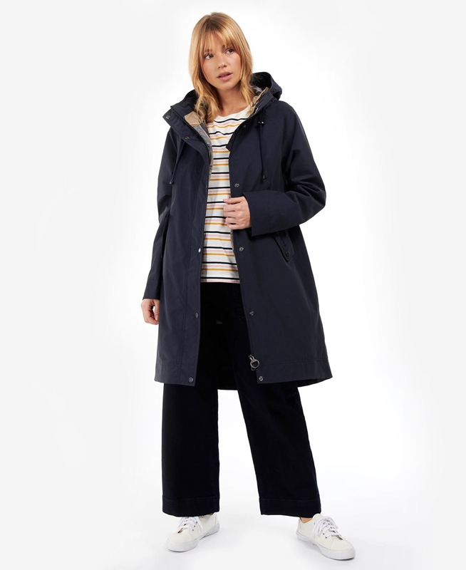 Women's Barbour Galium Waterproof Jackets Navy | HFXQDI-341