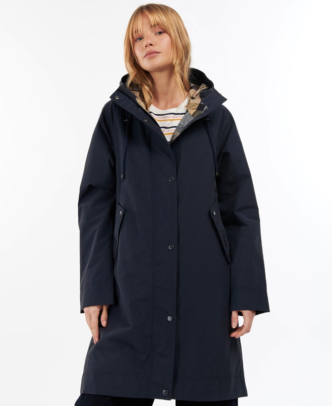 Women's Barbour Galium Waterproof Jackets Navy | HFXQDI-341