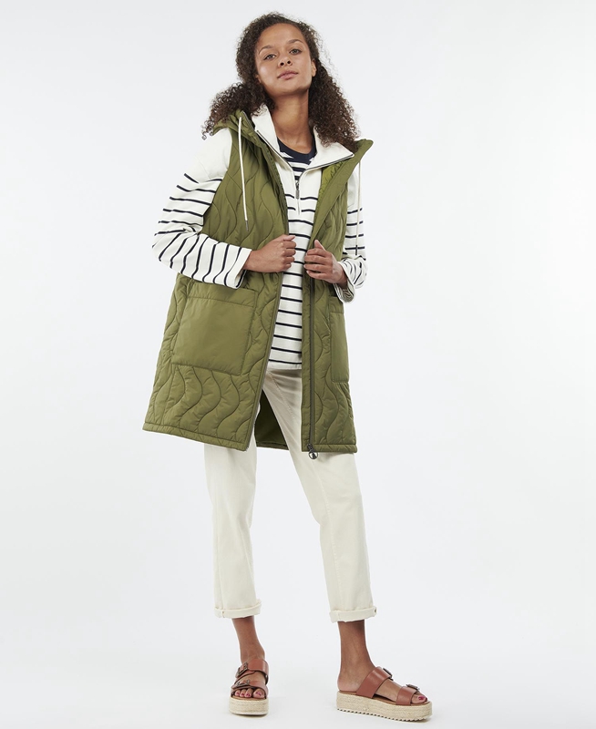 Women's Barbour Guilden Vest Green | FGHVMK-721