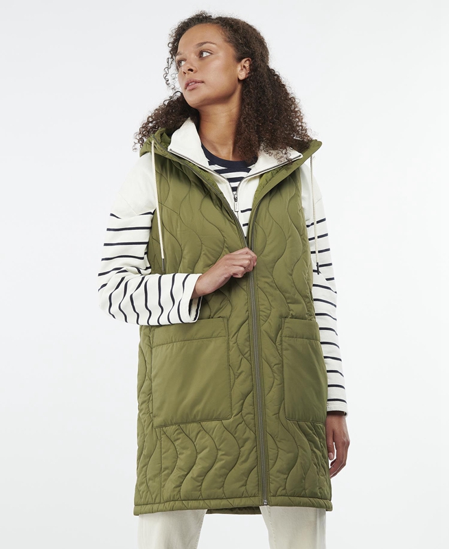 Women\'s Barbour Guilden Vest Green | FGHVMK-721