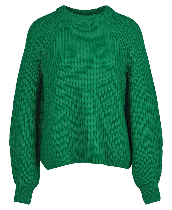 Women's Barbour Hartley Knit Sweaters Green | BCSNIA-410