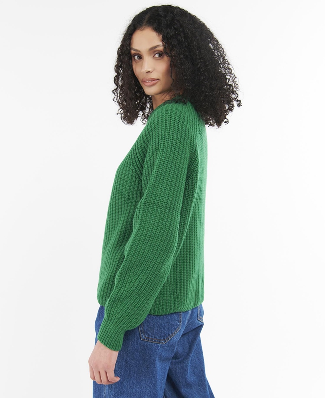 Women's Barbour Hartley Knit Sweaters Green | BCSNIA-410