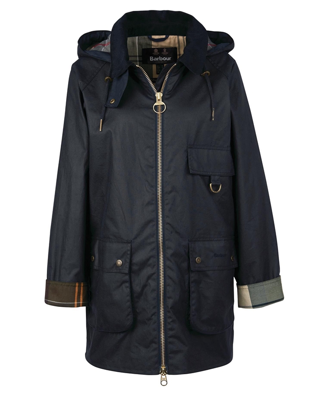 Women's Barbour Highclere Waxed Jackets Black | BMGSKE-638