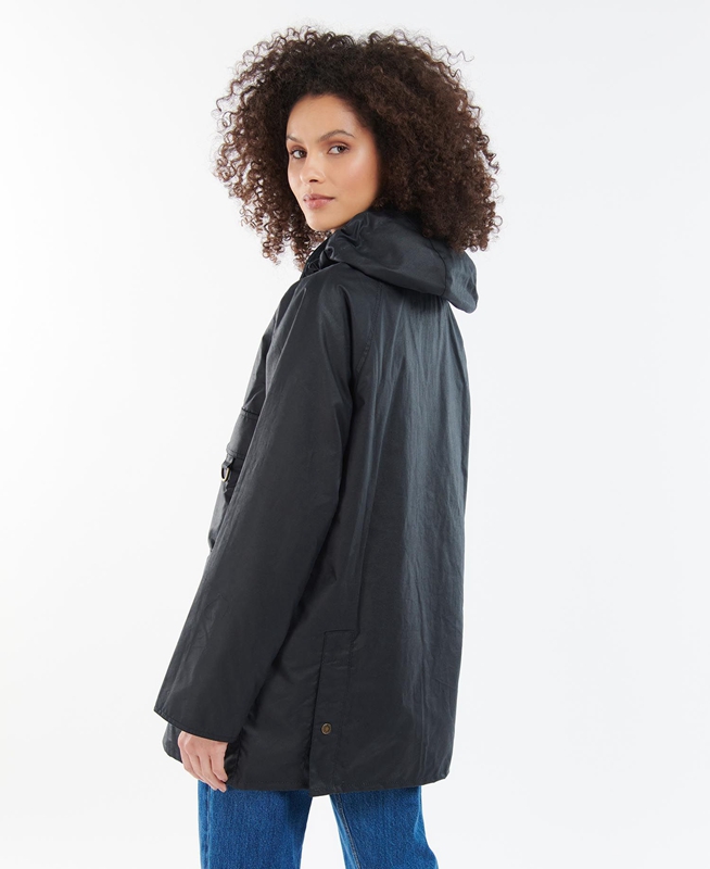 Women's Barbour Highclere Waxed Jackets Black | BMGSKE-638