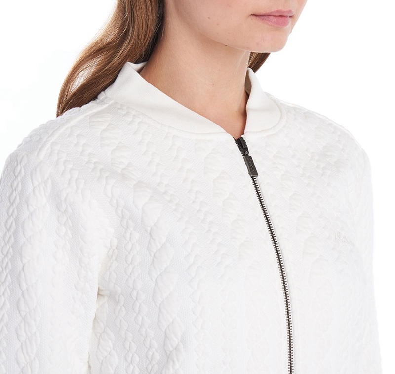 Women's Barbour Kelsey Zip Sweatshirts White | GYAHCU-209