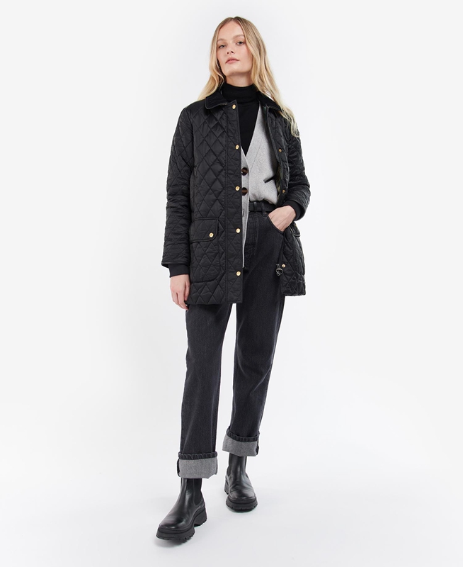 Women's Barbour Kilmarie Quilted Jackets Black | EAYJNU-948