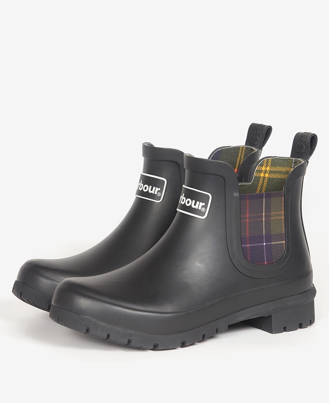 Women's Barbour Kingham Boots Black | TWZKEB-623