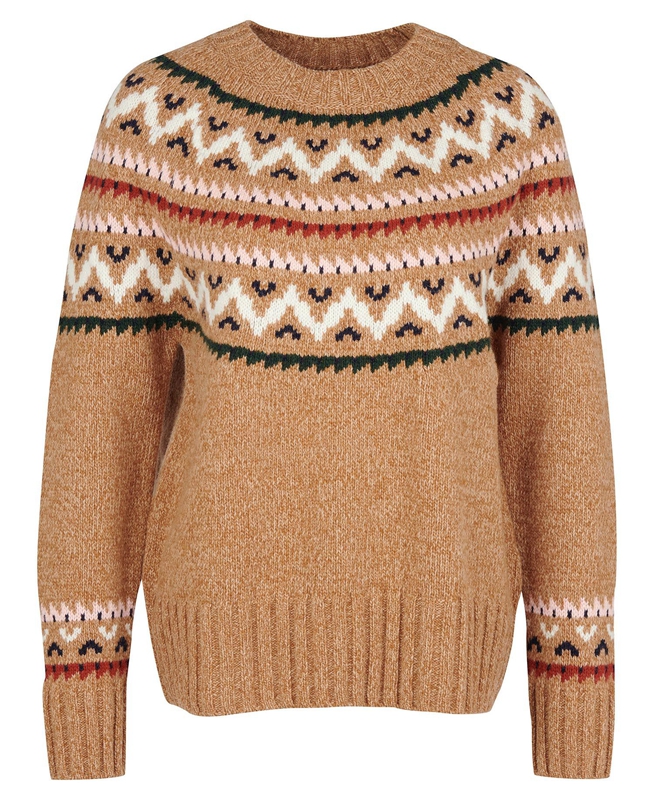 Women's Barbour Langford Knit Sweaters Beige | MLPCAB-173