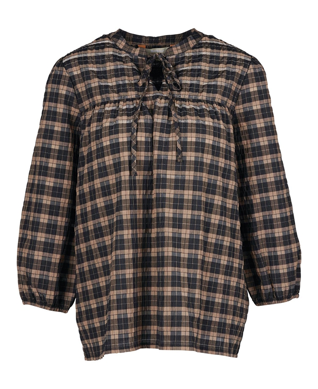 Women's Barbour Lorelie Top Shirts Black | AHROYM-052