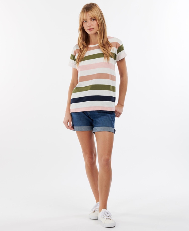 Women's Barbour Lyndale Top T Shirts Multicolor | ZQUCGB-198