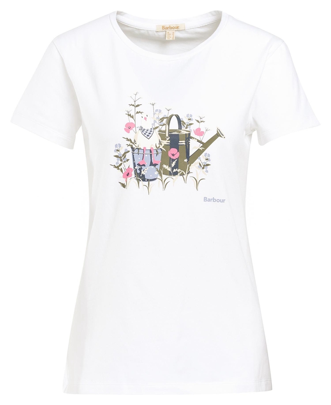 Women's Barbour Melrose T Shirts White | CFEVUA-903