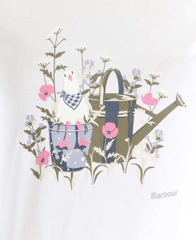 Women's Barbour Melrose T Shirts White | CFEVUA-903