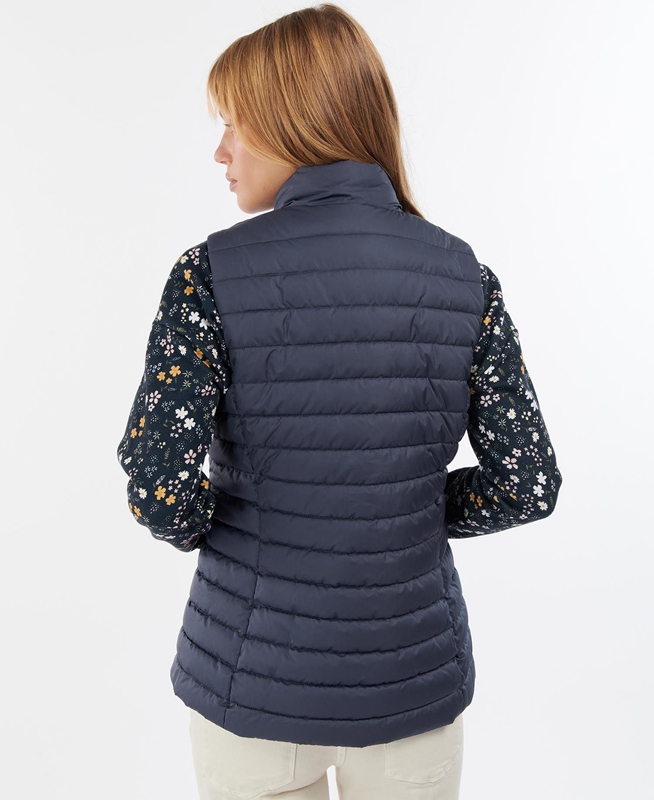 Women's Barbour Morwick Vest Navy | QITWCR-062