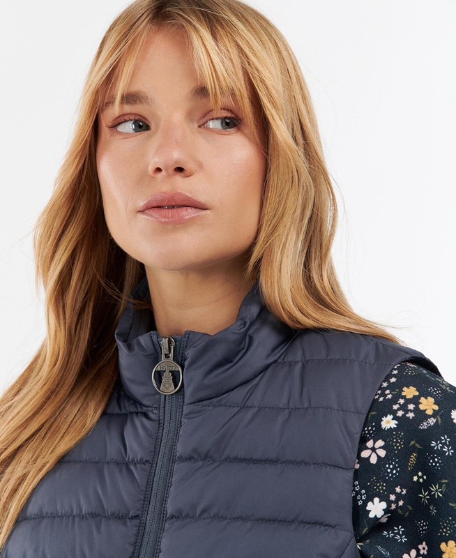 Women's Barbour Morwick Vest Navy | QITWCR-062