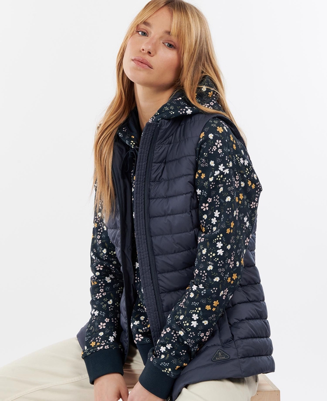 Women\'s Barbour Morwick Vest Navy | QITWCR-062