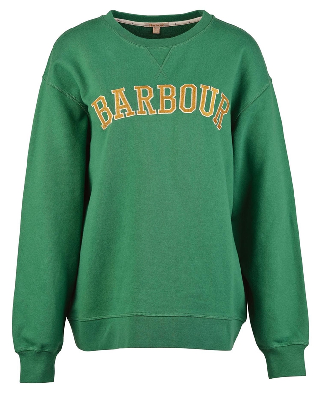 Women's Barbour Northumberland Sweatshirts Green | HRCAQU-459