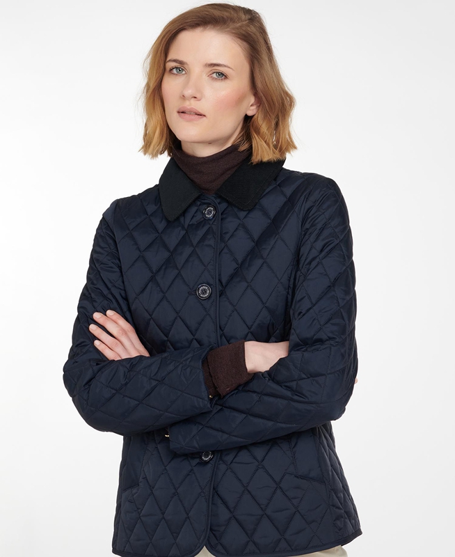 Women's Barbour Omberlsey Quilted Jackets Navy | ZFCUXH-437