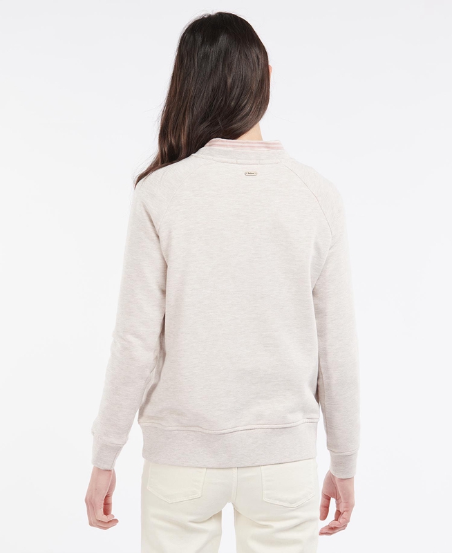 Women's Barbour Otterburn Sweatshirts Beige | RHQLZB-694