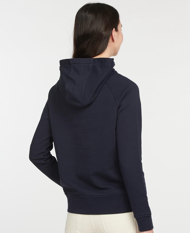 Women's Barbour Otterburn Sweatshirts Navy | SVZUXO-739