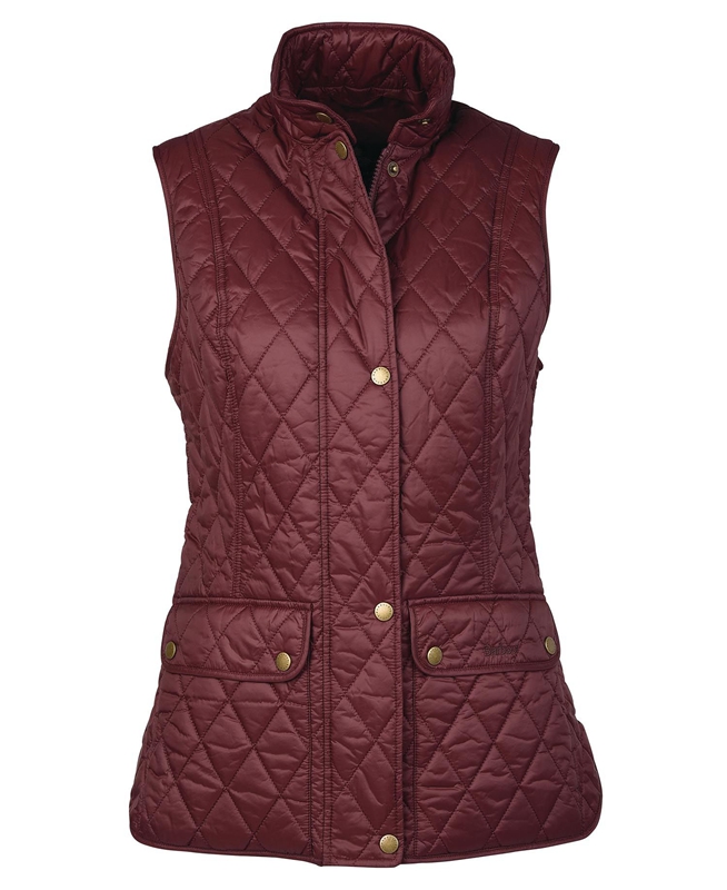 Women's Barbour Otterburn Vest Burgundy | MYSFAQ-106