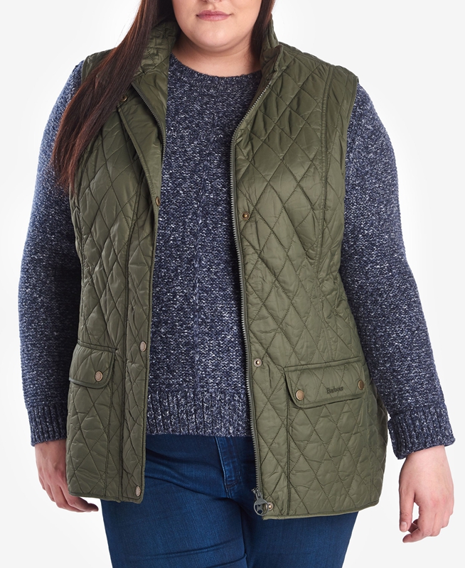 Women's Barbour Otterburn Vest Green | TPUADJ-731