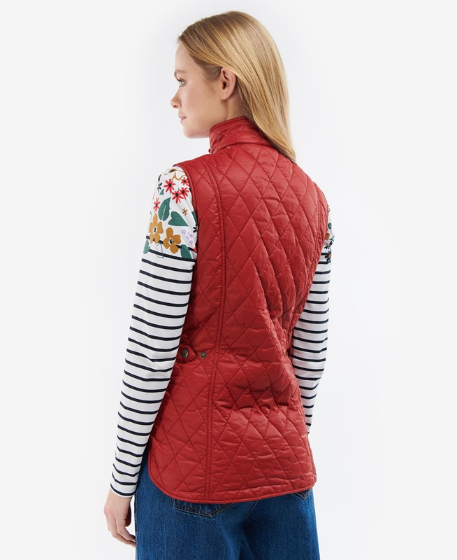 Women's Barbour Otterburn Vest Red | ASHMWC-602