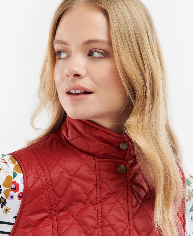 Women's Barbour Otterburn Vest Red | ASHMWC-602