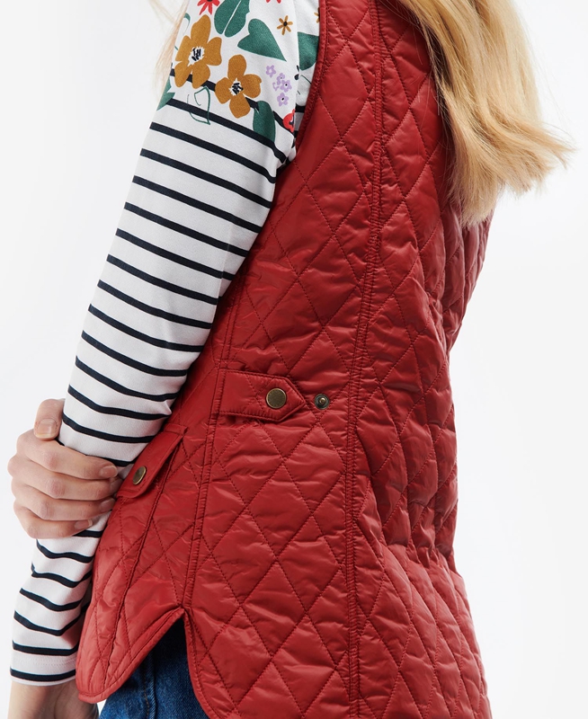 Women's Barbour Otterburn Vest Red | ASHMWC-602