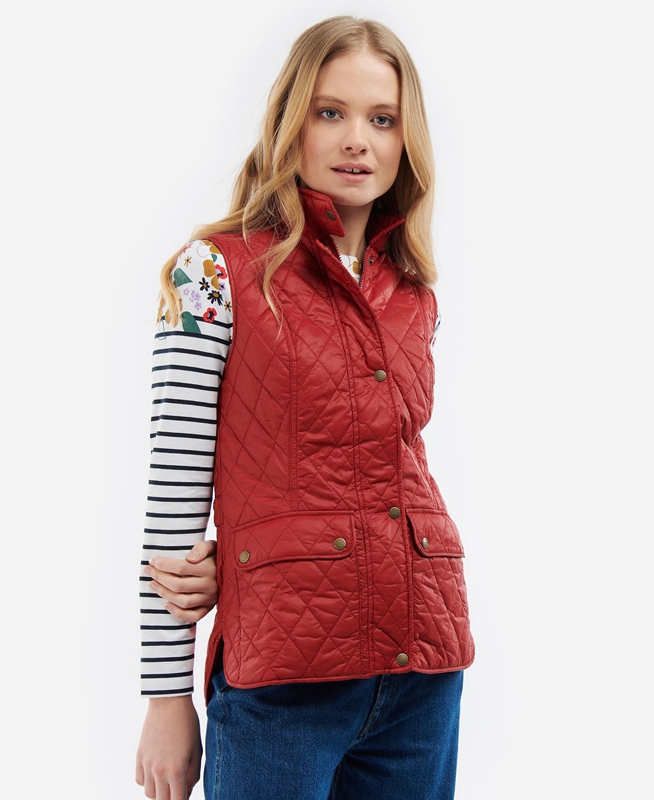 Women\'s Barbour Otterburn Vest Red | ASHMWC-602