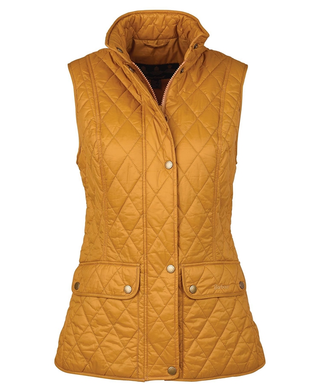 Women's Barbour Otterburn Vest Yellow | IDRHWO-853