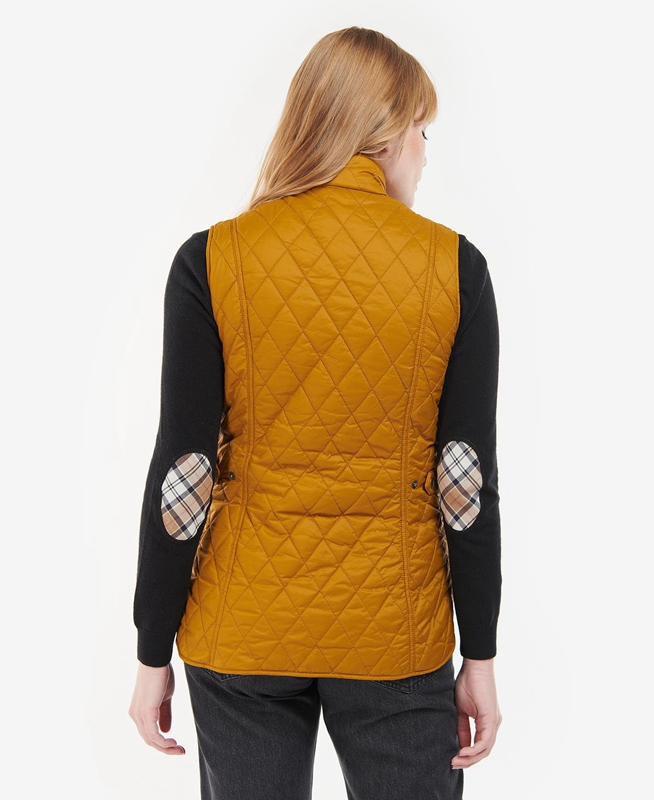 Women's Barbour Otterburn Vest Yellow | IDRHWO-853