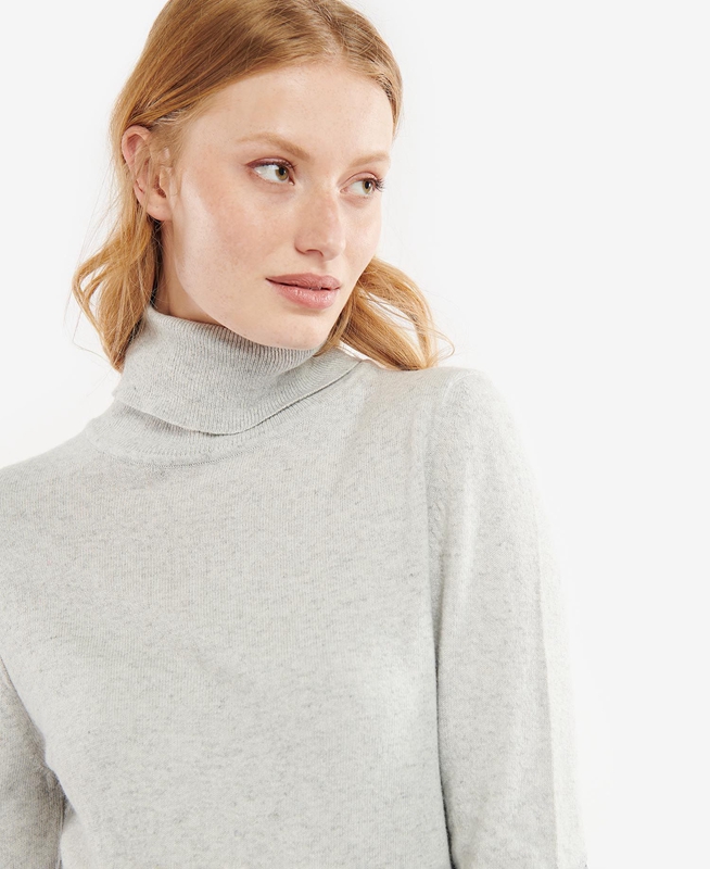 Women's Barbour Pendle Roll-Neck Sweaters Grey | CAZKWE-190